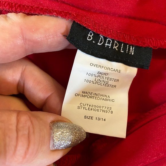 Bright Red B Darlin mini swing skater skirt Size 13-14 - Picture 6 of 7